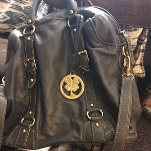 4 leaf Clover leather bowling bag style purse